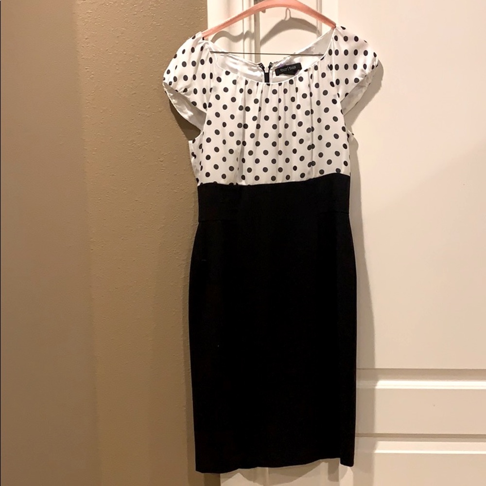 Black and white polkadotted dress